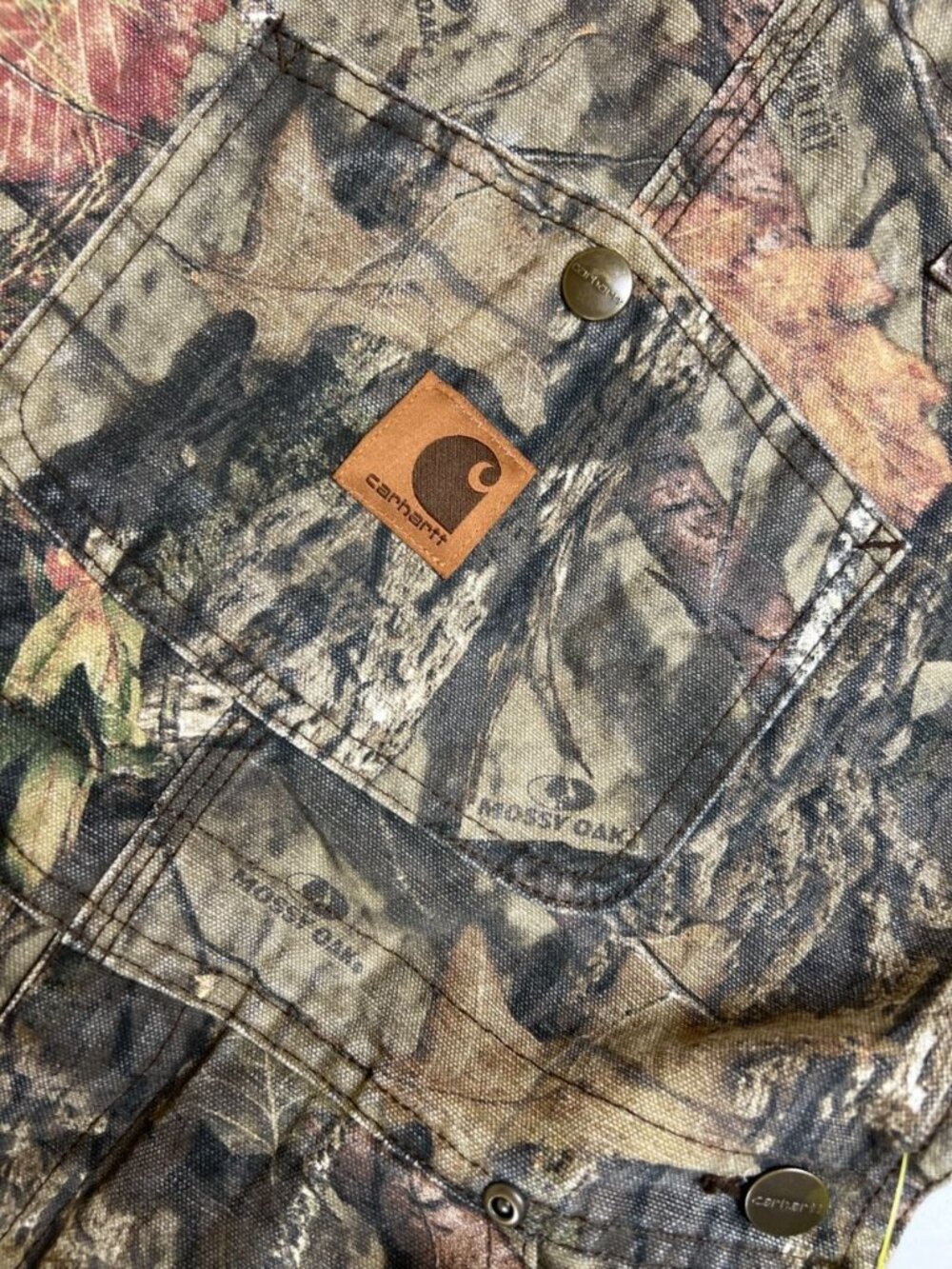 Carhartt Youth Boys Mossy Oak Camo Bib Overalls Quilted Lined Size 12 - Picture 5 of 7